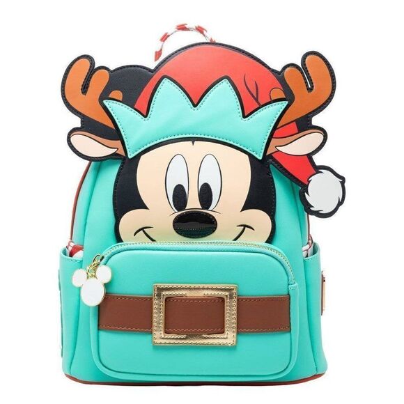 Loungefly Disney Light Up Mickey Mouse Reindeer Cosplay Mini Backpack - Picture 1 of 10